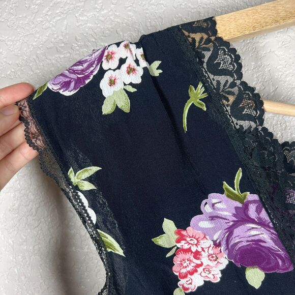 Vintage American Angel Midi Dress Women M Petite Floral Babydoll Lace Whimsigoth - Picture 2 of 7